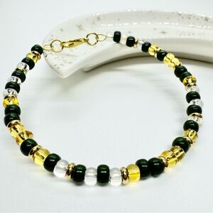 Handmade Memory Wire Bracelet with Seed Beads